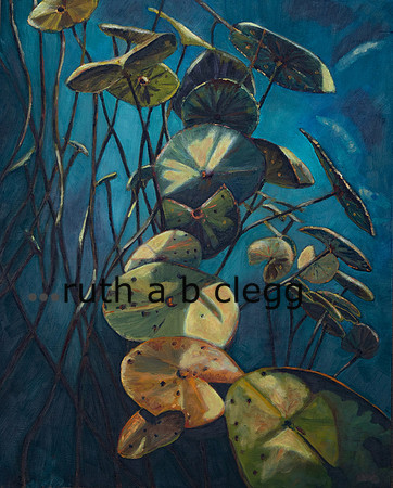 Mixed-media fine art by Ruth A. B. Clegg, using cold wax, layering, and texture to create depth and presence.
